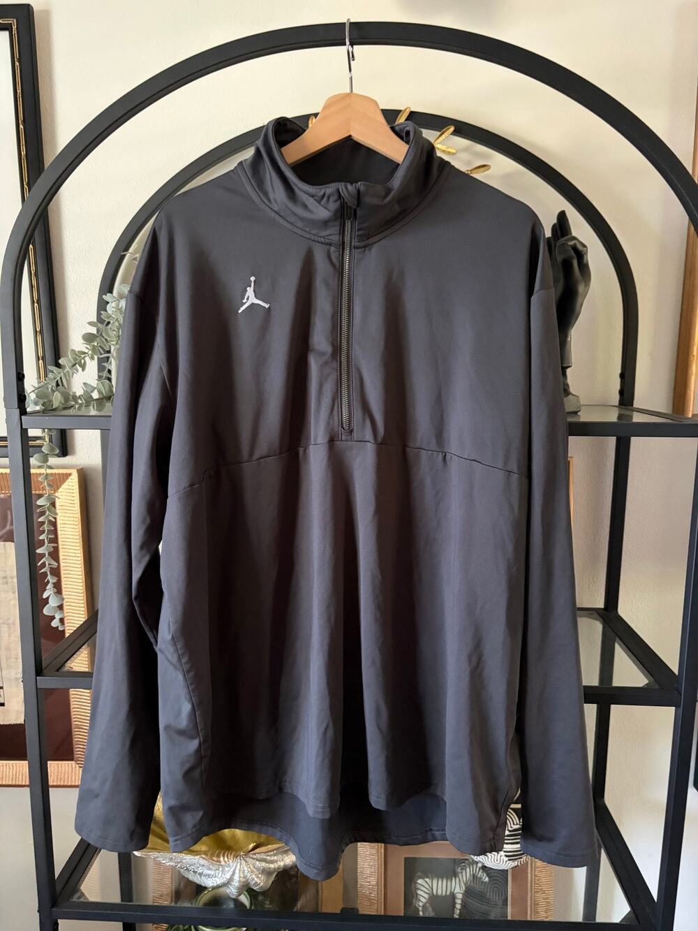 Jordan Team 1/4 Zip Top Mens XL Anthracite White Dri-FIT